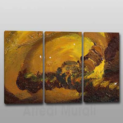 Quadri moderni arte astratta 3 tele toni del marrone