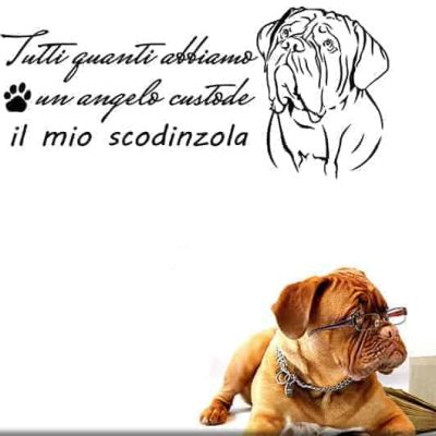 adesivi da parete frase cane