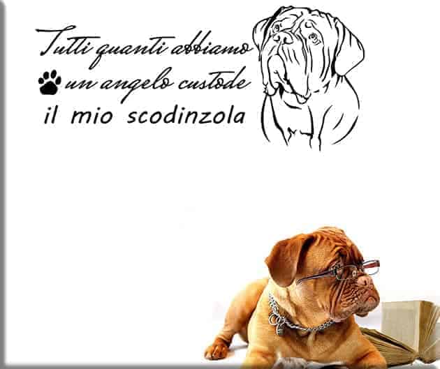 adesivi da parete frase cane
