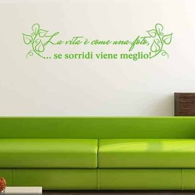 adesivi da parete frase foto