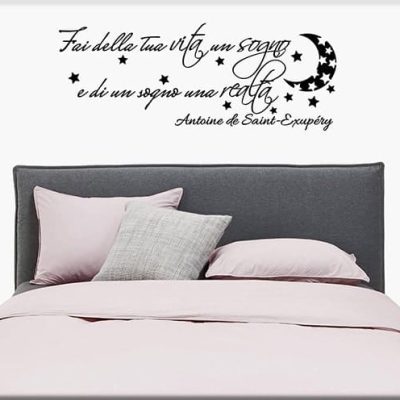adesivi da parete frase letto
