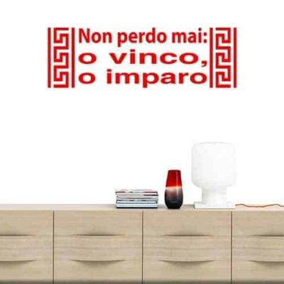 adesivi da parete frase vinco imparo