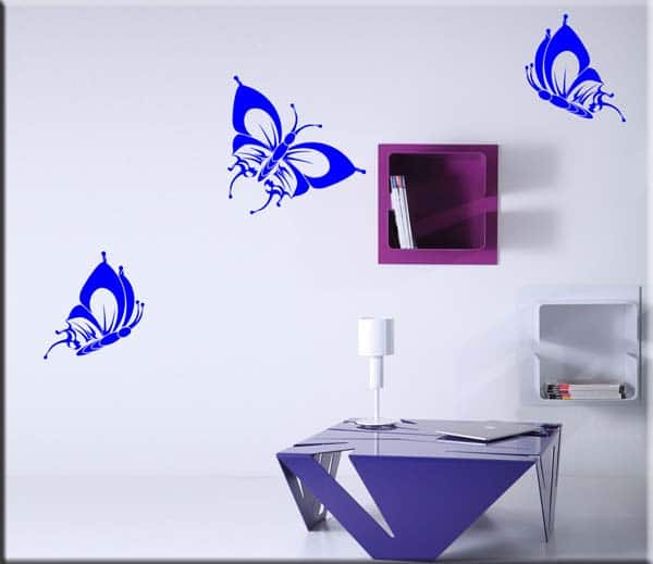 adesivi da parete tre farfalle