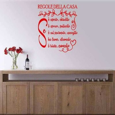 adesivi murali regole della casa