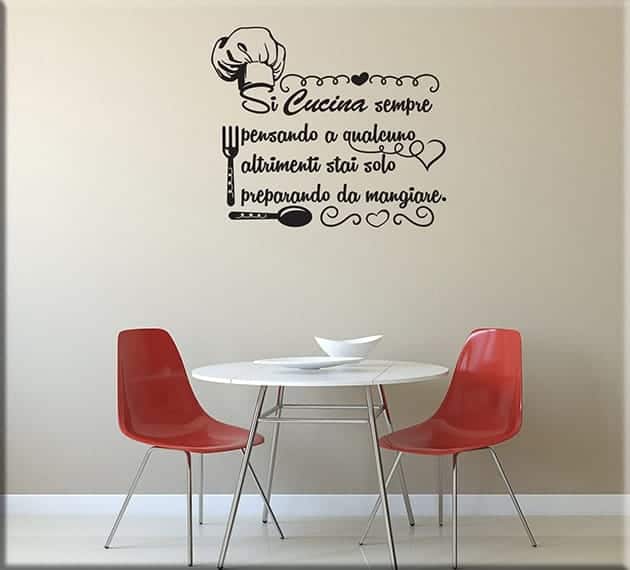 decorazioni adesive murali frase cucina