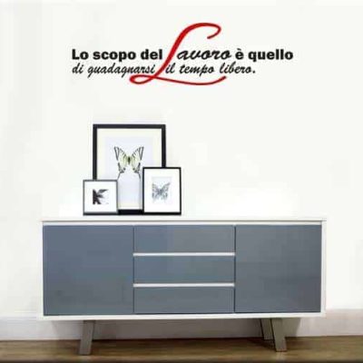 decorazioni adesive murali frase lavoro