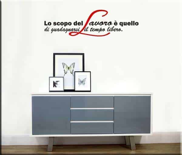 decorazioni adesive murali frase lavoro