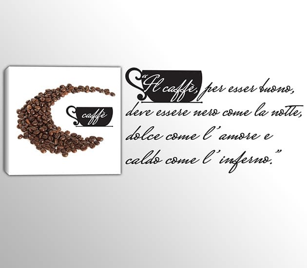 quadro caffè adesivi murali frase bar