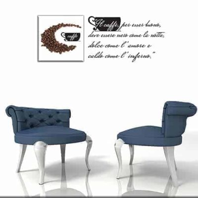 quadro moderno caffè con adesivi murali frase bar