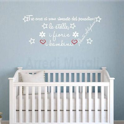 stickers murali con frase Dante per bimbi