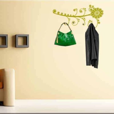 Decorazione adesiva murale appendiabiti fiore