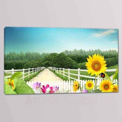 Quadro moderno paesaggio naturale in arte digitale