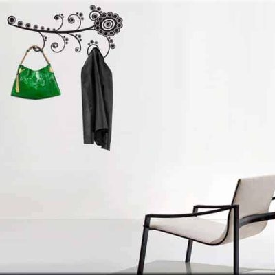 adesivi murali appendiabiti fiore