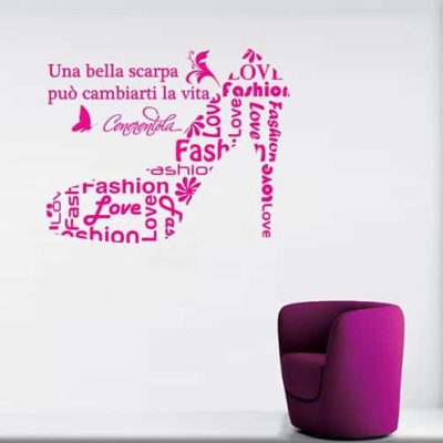 Adesivi da parete frase scarpa Cenerentola