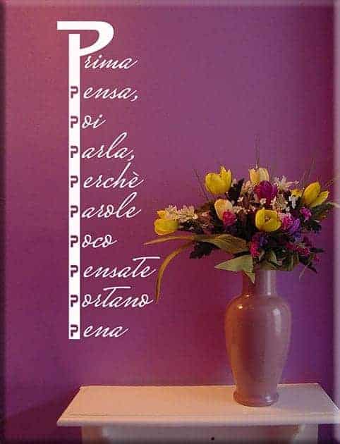 Adesivi da parete proverbio con la p