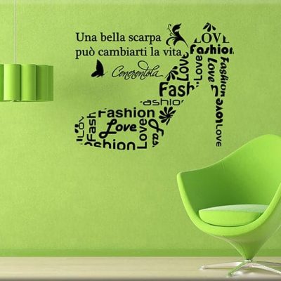 Adesivi murali frase scarpa cenerentola