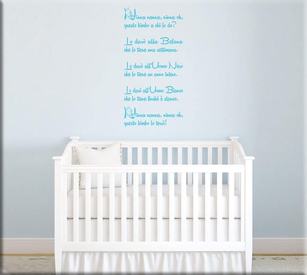adesivi da parete ninna nanna bimbo