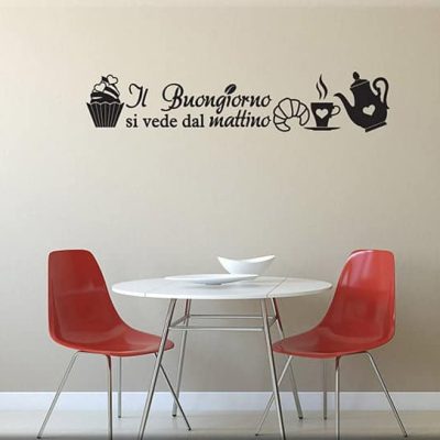 adesivi murali frase colazione cucina