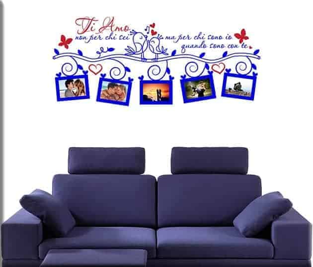 adesivi murali portafoto frase d'amore