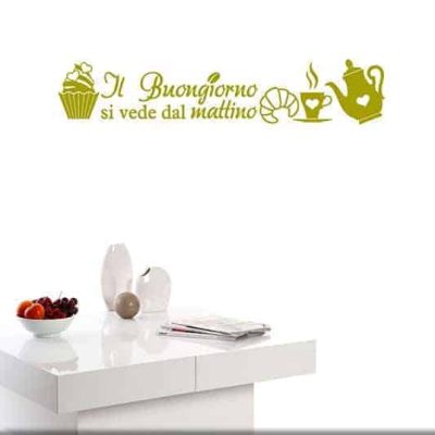 decorazioni murali frase colazione cucina