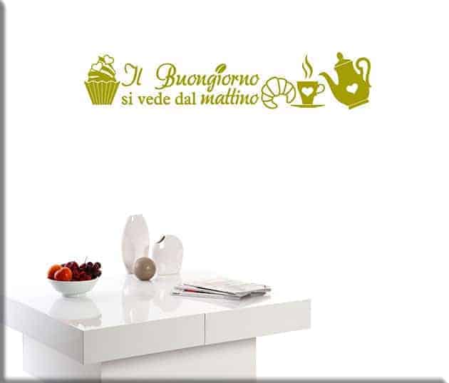 decorazioni murali frase colazione cucina