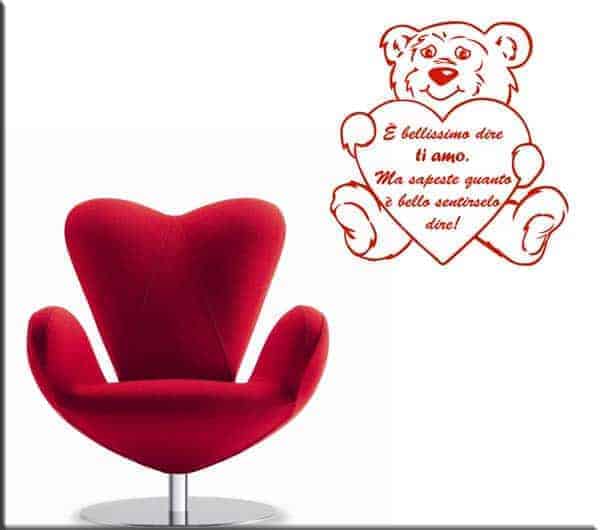wall stickers orsacchiotto frase love