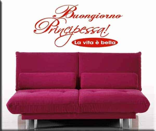 adesivi da parete frase buongiorno