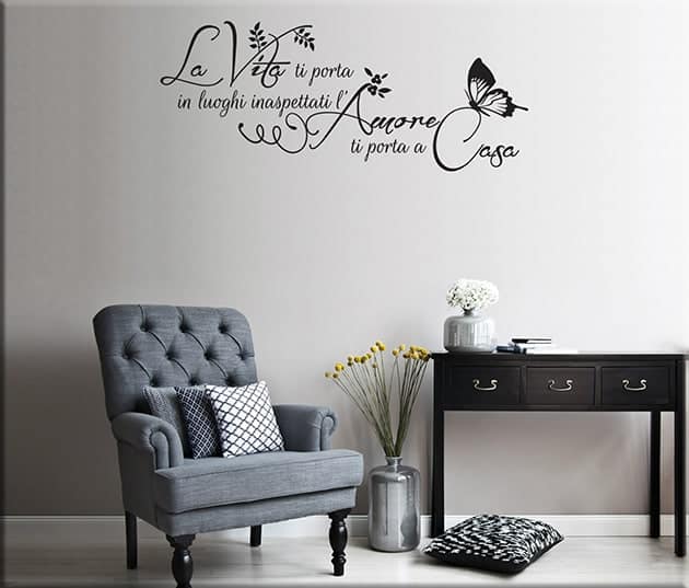 adesivi murali frase casa arredo