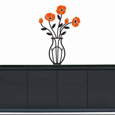 Adesivi murali vaso con fiori arredo