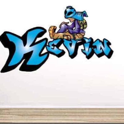 adesivo murale graffito nome personalizzato