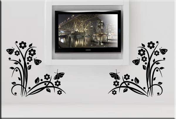 Decorazioni adesive murali angoli fiori