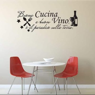 adesivi murali frase cucina vino arredo