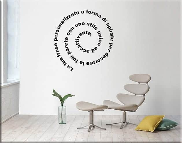 adesivi murali frase spirale personalizzata