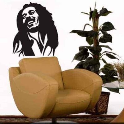 adesivo da parete volto bob marley arredo