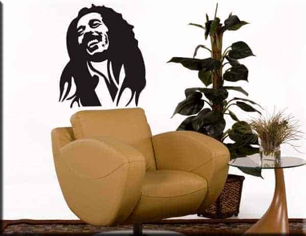 adesivo da parete volto bob marley arredo