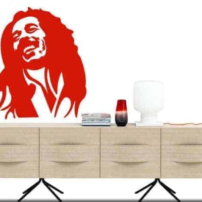adesivo murale volto bob marley arredo