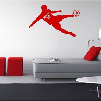 decorazione adesiva murale calciatore personalizzato