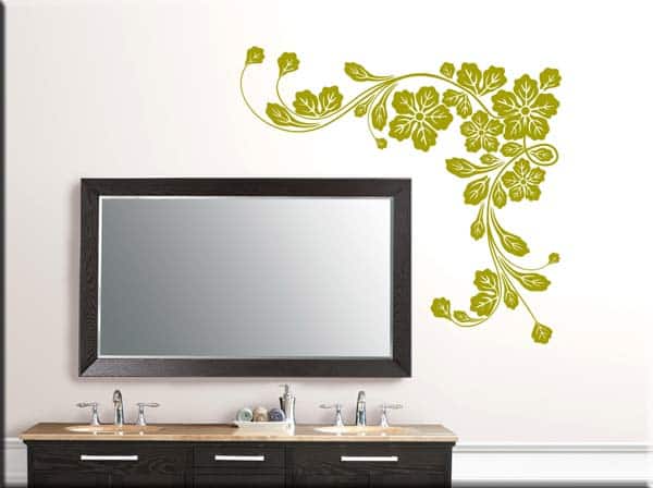 adesivi murali fiori angolo design arredo