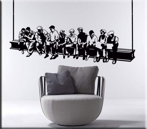 adesivi murali operai rockefeller center lavoro