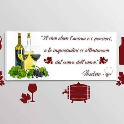 adesivi murali quadro moderno citazione vino