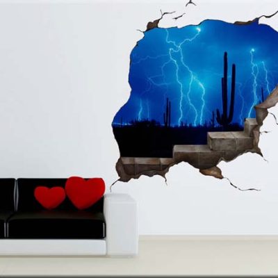 wall sticker stampato buco nel muro arredo