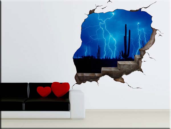 wall sticker stampato buco nel muro arredo