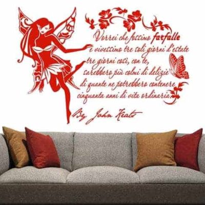 adesivi da parete frase citazione john keats
