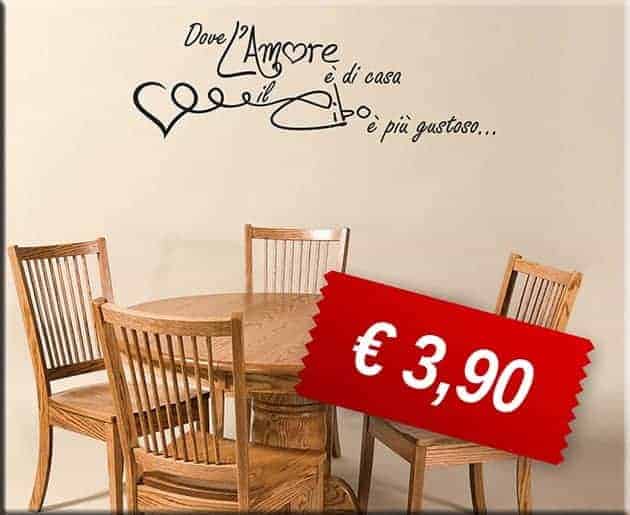Adesivi murali frase amore cucina arredo