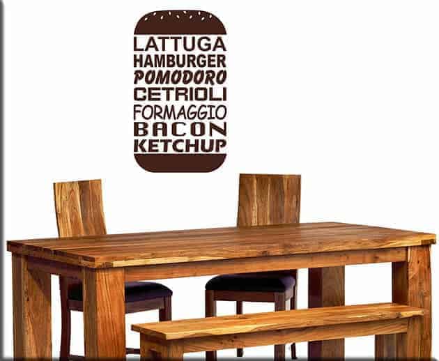 Adesivi murali hamburger fast food arredo