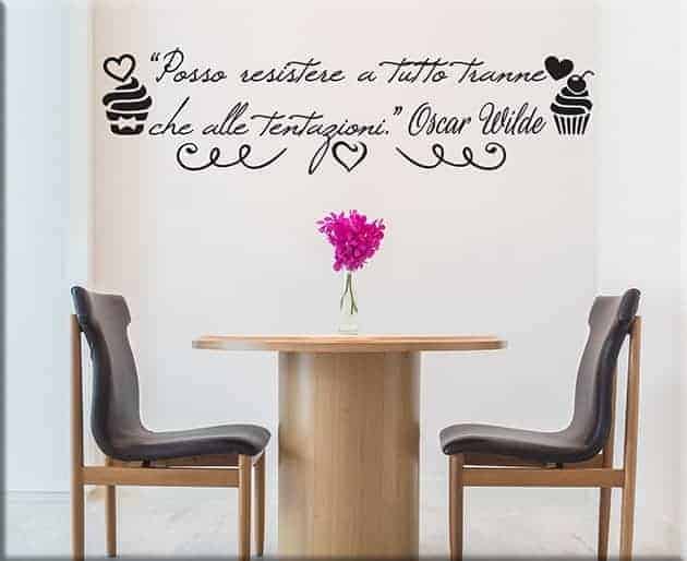 adesivi murali citazione Oscar Wilde cucina