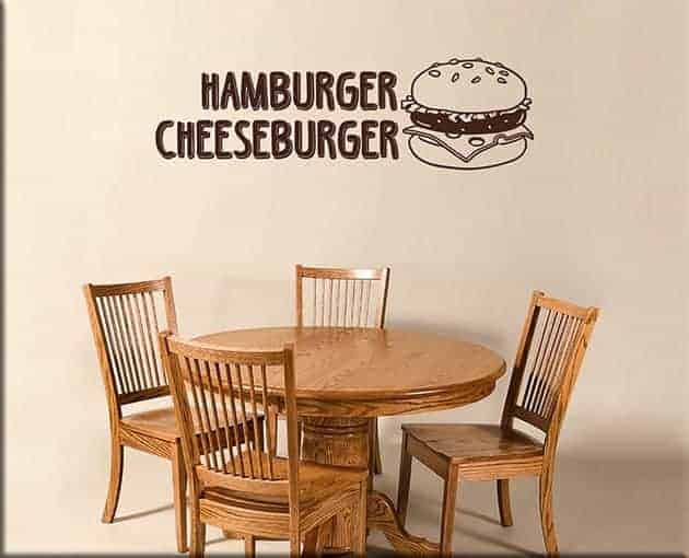 adesivi murali hamburger cheeseburger fast food