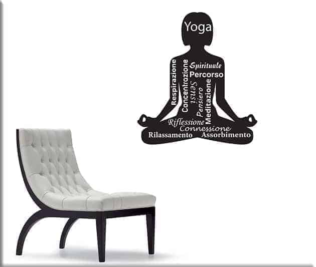 adesivi murali posizione yoga meditazione