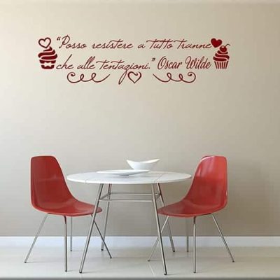 wall stickers citazione Oscar Wilde cucina