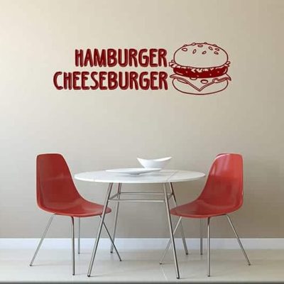 wall stickers hamburger cheeseburger fast food